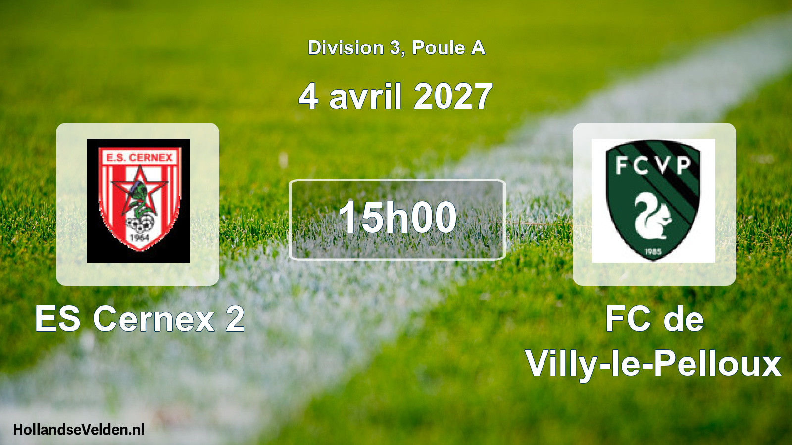 Match programmé: ES Cernex 2 - FC de Villy-le-Pelloux (4 avril 2027)