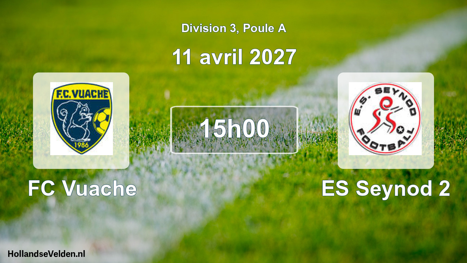 Match programmé: FC Vuache - ES Seynod 2 (11 avril 2027)