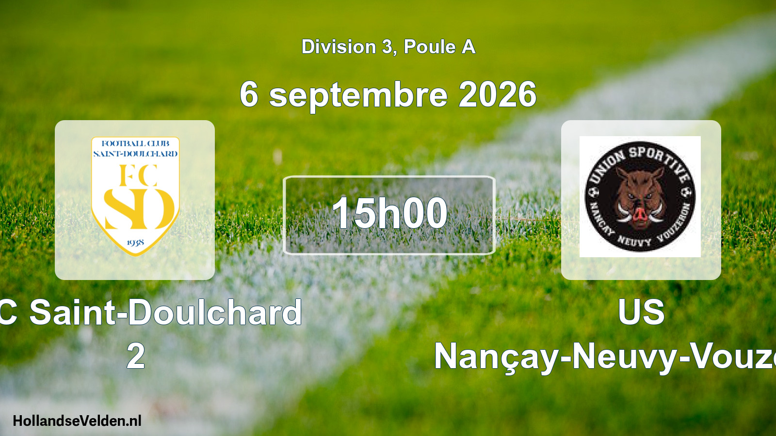 Match programmé: FC Saint-Doulchard 2 - US Nançay-Neuvy-Vouzeron (6 septembre 2026)