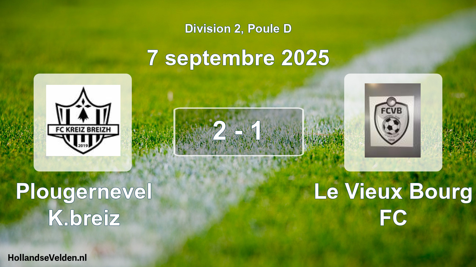 Gespeelde wedstrijd: Plougernevel K.breiz - Le Vieux Bourg FC 2 - 1 (7 september 2025)