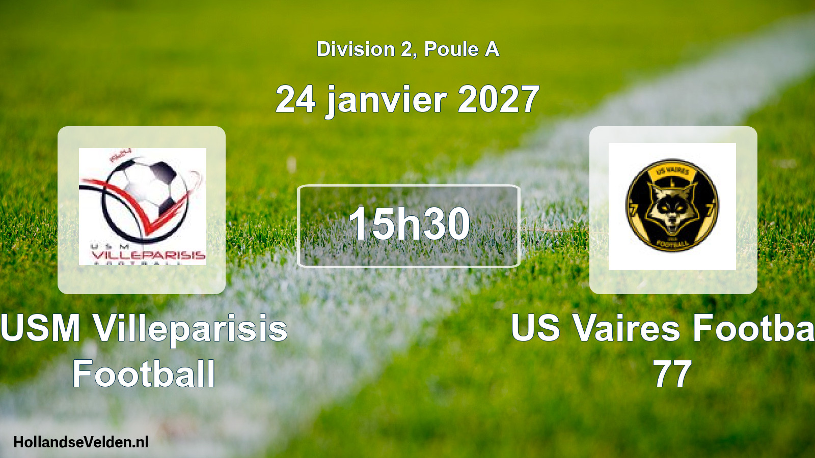 Match programmé: USM Villeparisis Football - US Vaires Football 77 (24 janvier 2027)