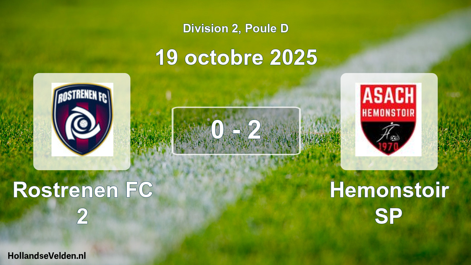Gespeelde wedstrijd: Rostrenen FC 2 - Hemonstoir SP 0 - 2 (19 oktober 2025)