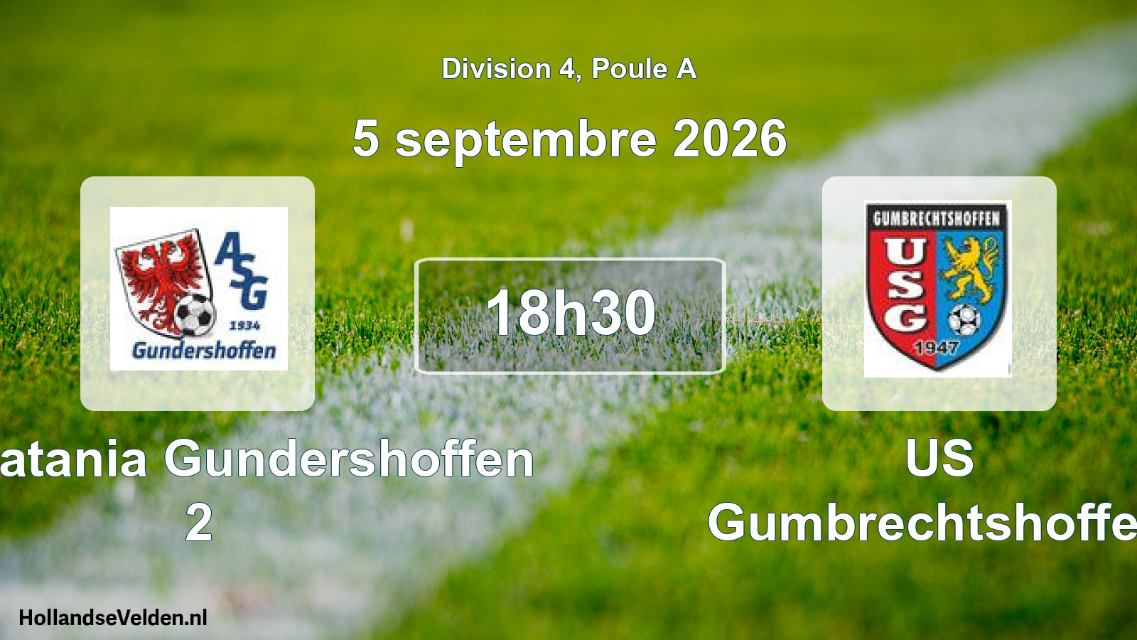 Match programmé: AS Platania Gundershoffen 2 - US Gumbrechtshoffen (5 septembre 2026)
