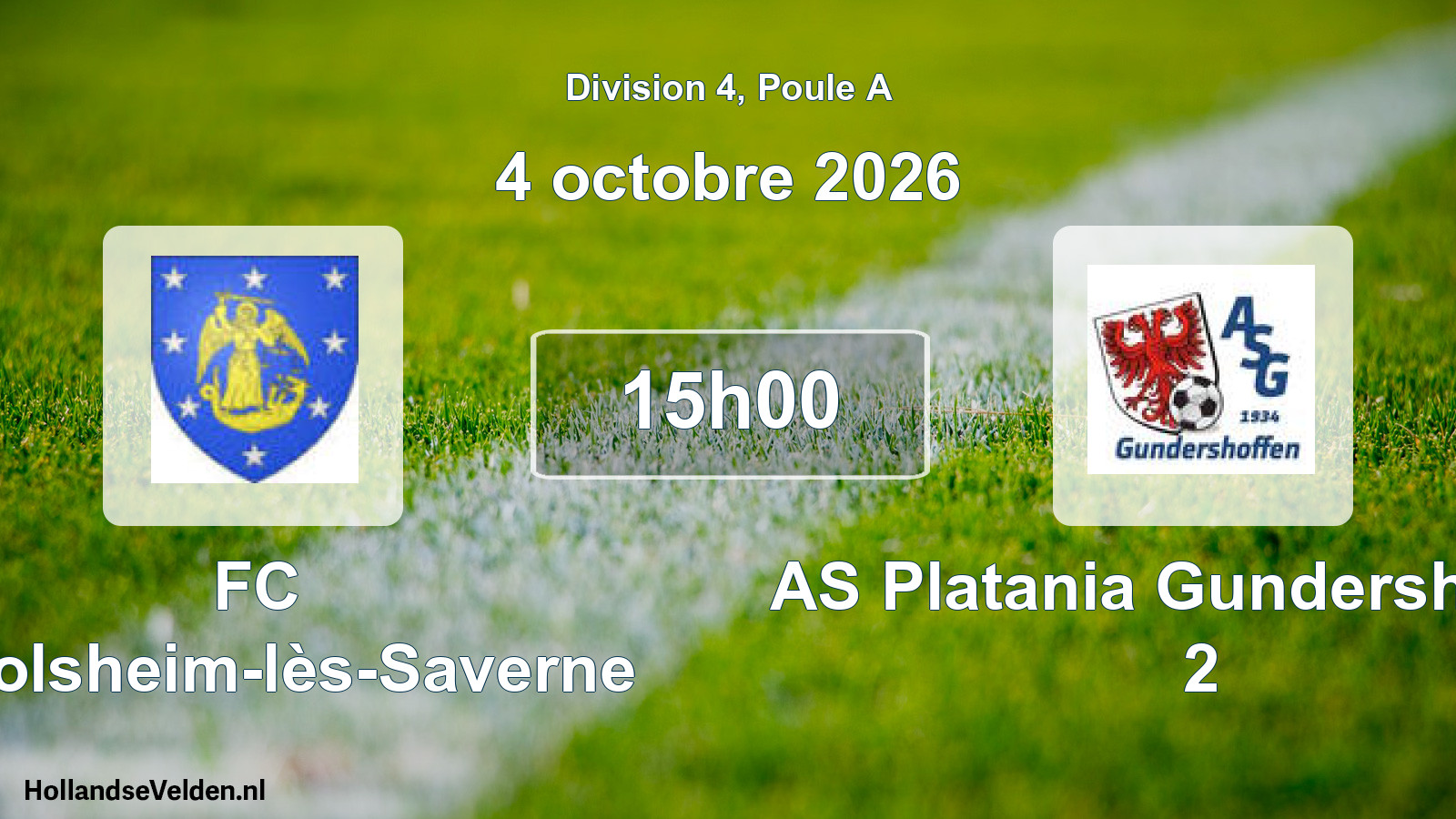 Scheduled Match: FC Ernolsheim-lès-Saverne - AS Platania Gundershoffen 2 (4 October 2026)