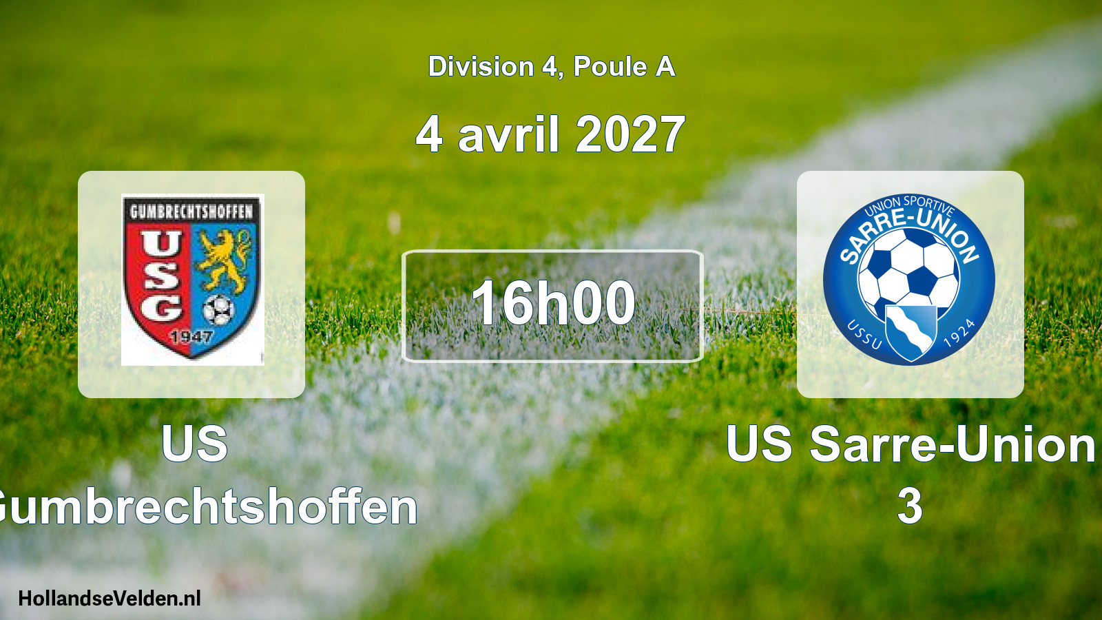Geplande wedstrijd: US Gumbrechtshoffen - US Sarre-Union 3 (4 april 2027)