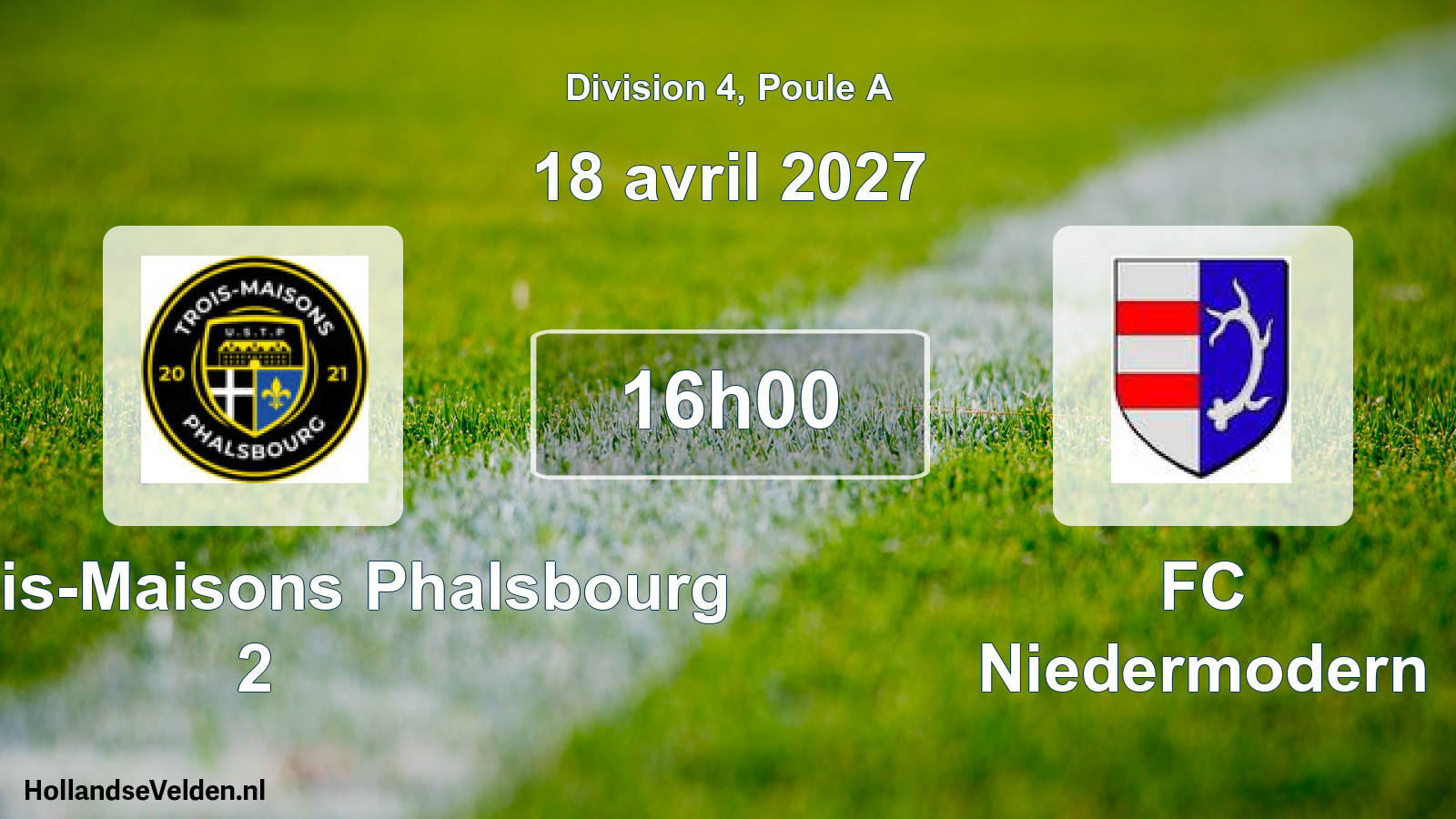 Match programmé: US Trois-Maisons Phalsbourg 2 - FC Niedermodern (18 avril 2027)