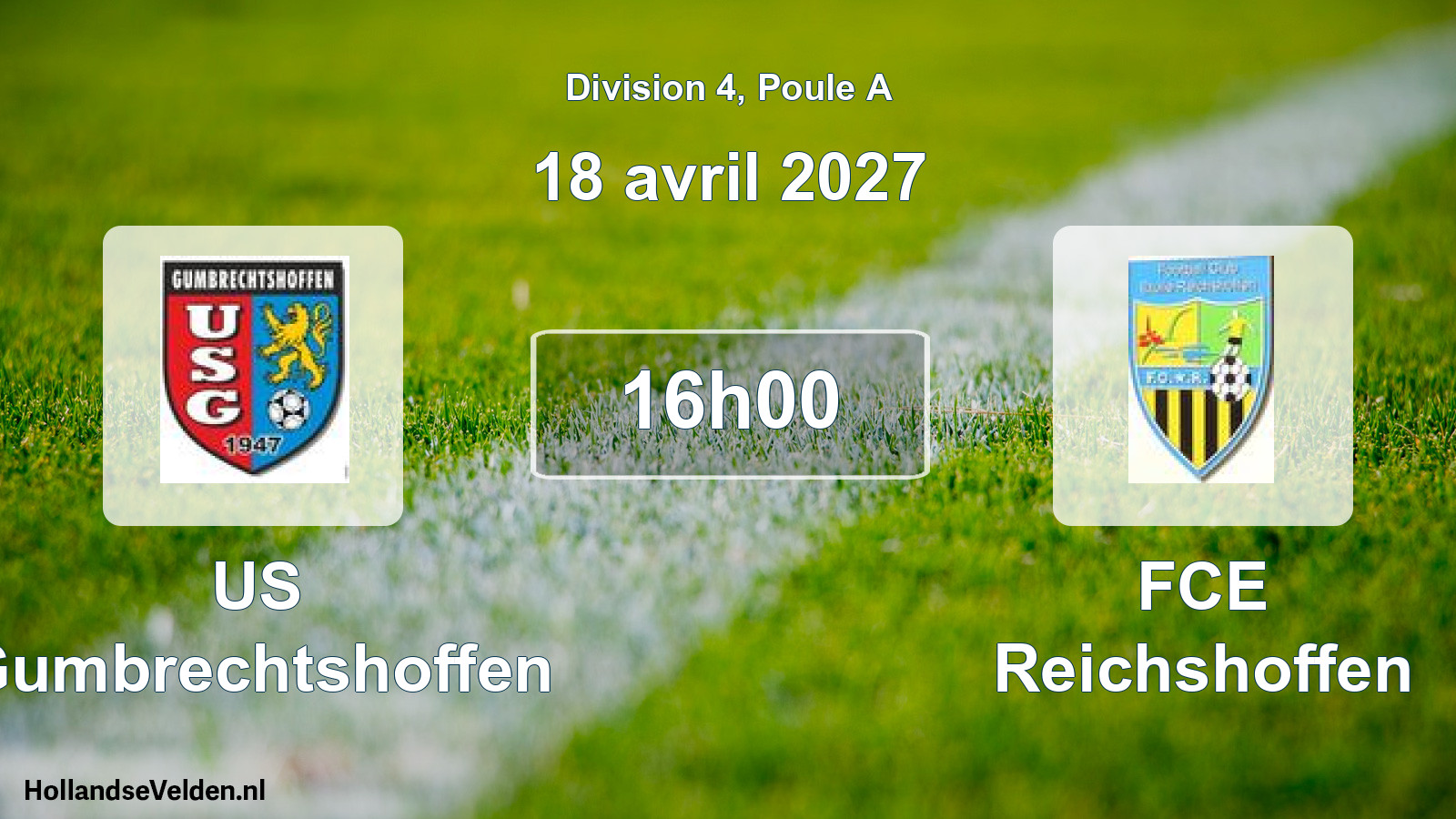 Match programmé: US Gumbrechtshoffen - FCE Reichshoffen (18 avril 2027)