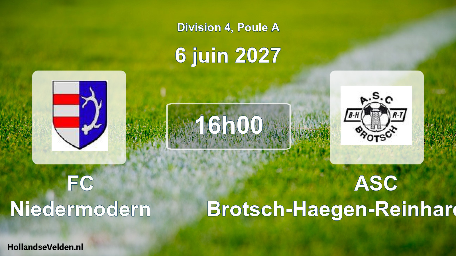 Match programmé: FC Niedermodern - ASC Brotsch-Haegen-Reinhardmünster (6 juin 2027)