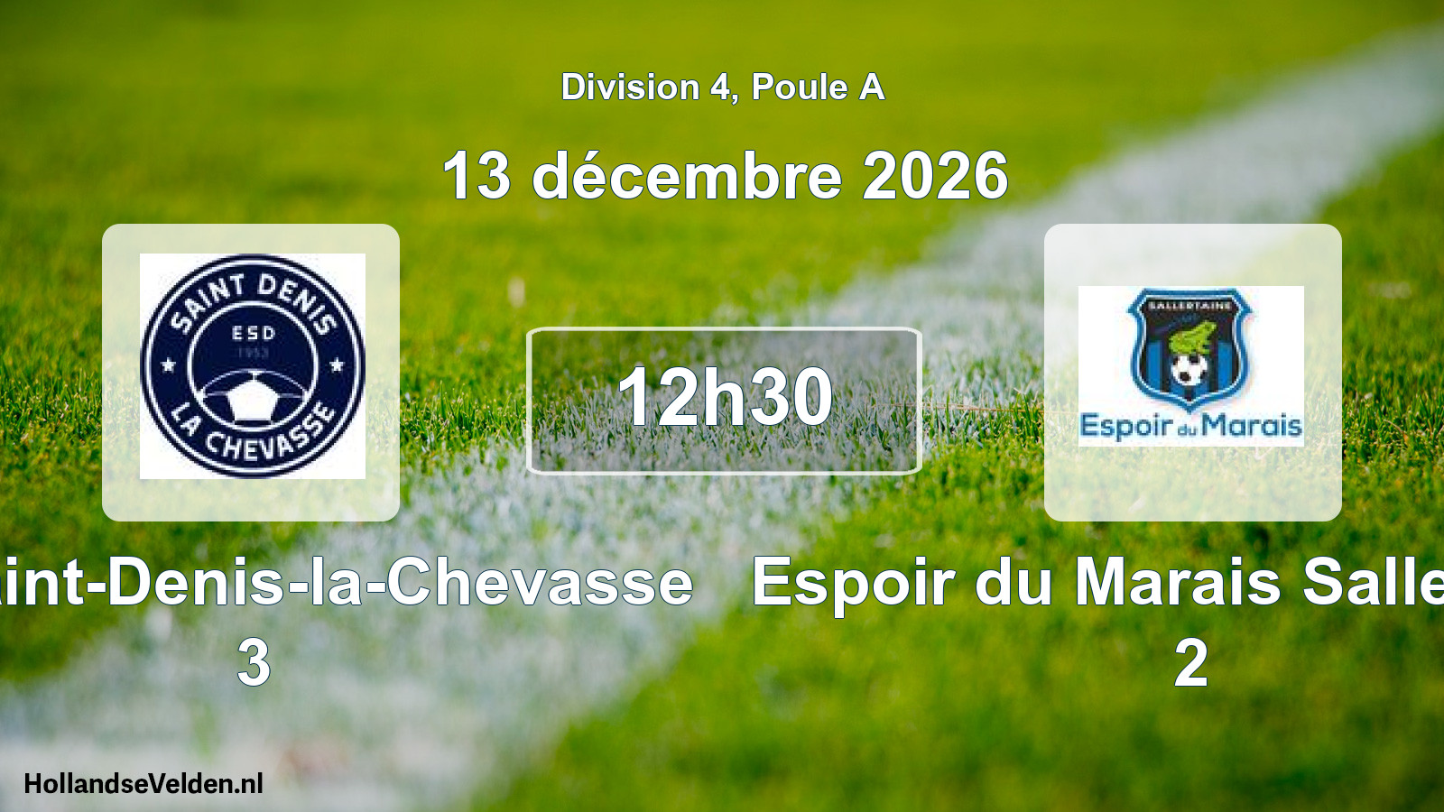 Match programmé: ES Saint-Denis-la-Chevasse 3 - Espoir du Marais Sallertaine 2 (13 décembre 2026)