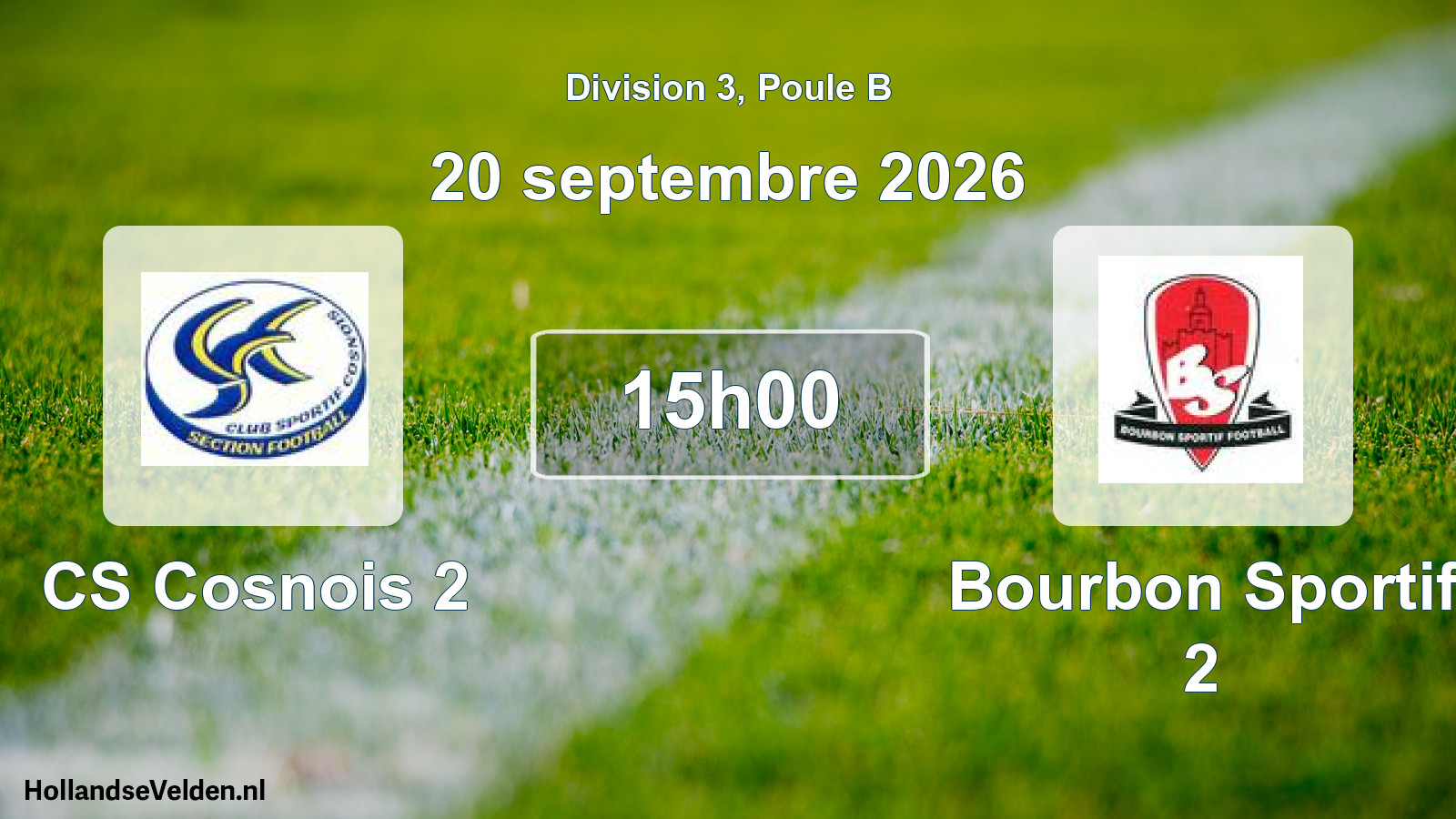 Match programmé: CS Cosnois 2 - Bourbon Sportif 2 (20 septembre 2026)