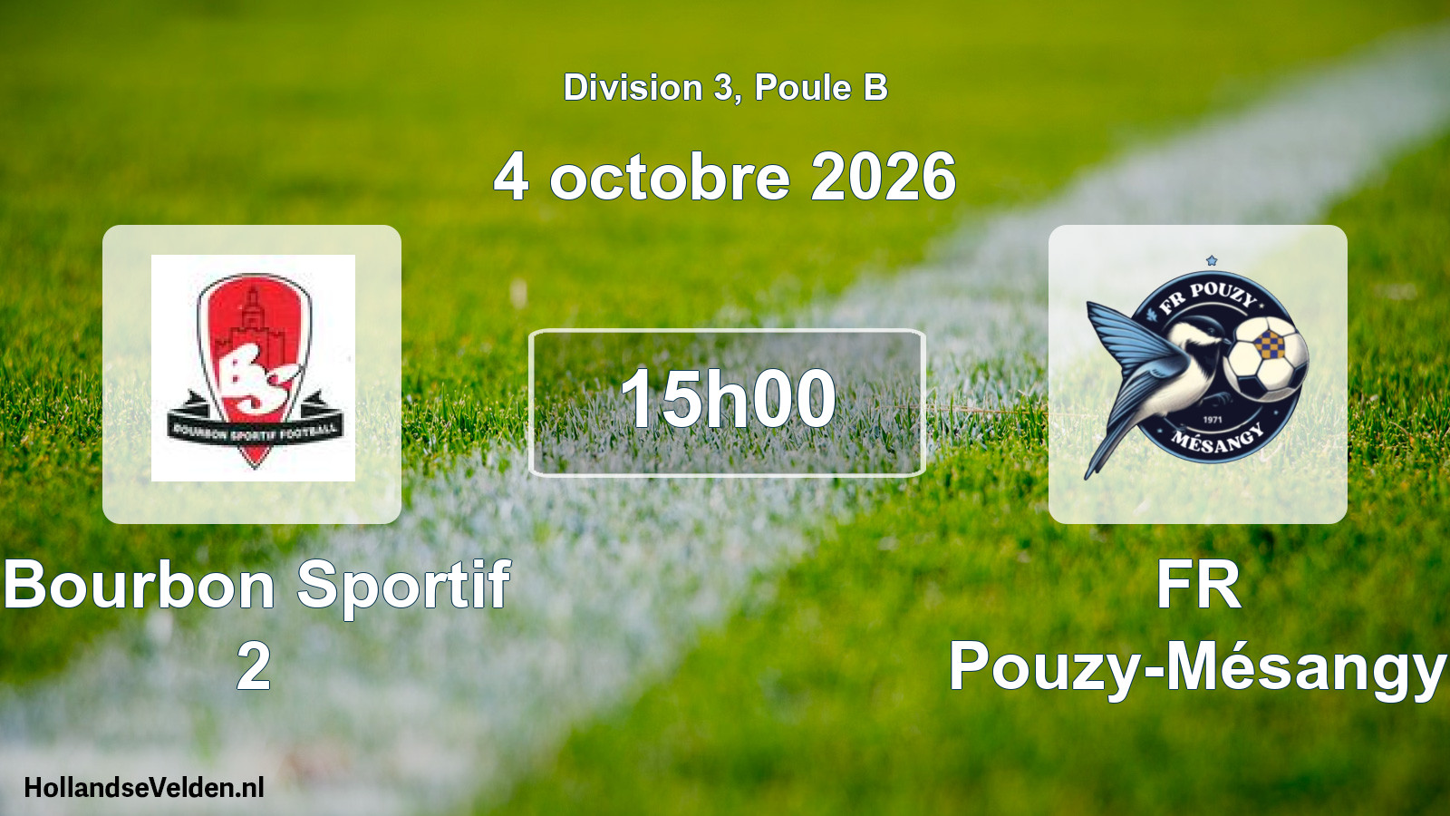 Match programmé: Bourbon Sportif 2 - FR Pouzy-Mésangy (4 octobre 2026)