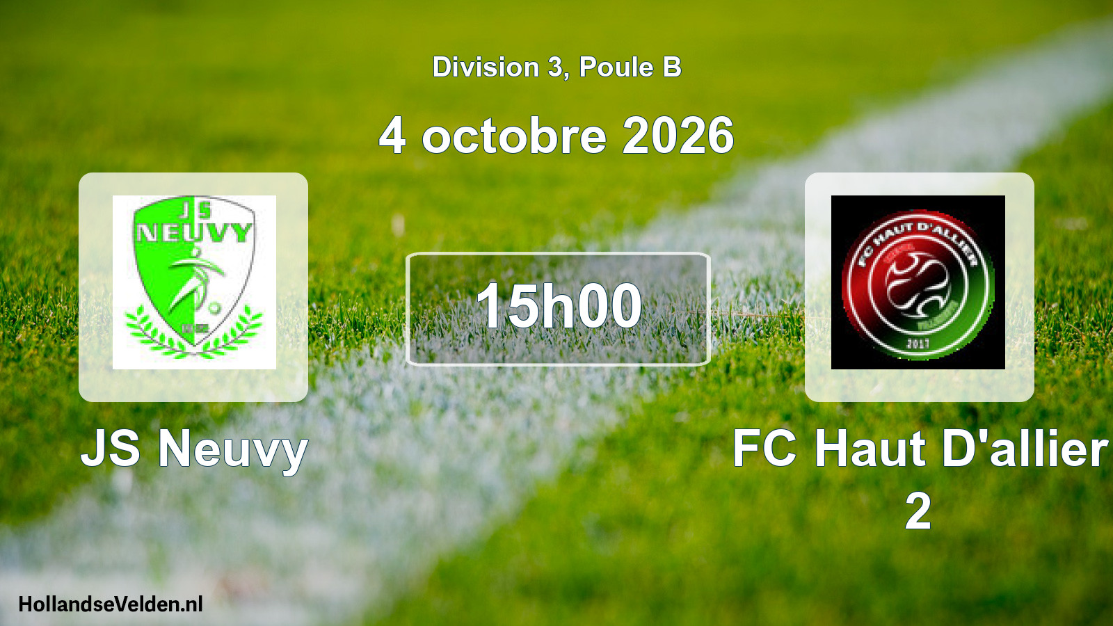 Match programmé: JS Neuvy - FC Haut D'allier 2 (4 octobre 2026)