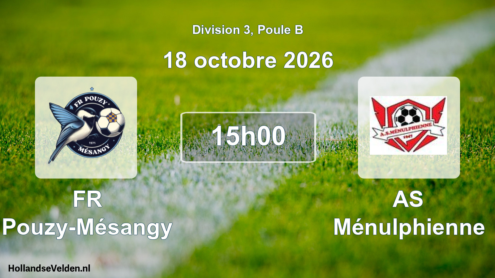 Match programmé: FR Pouzy-Mésangy - AS Ménulphienne (18 octobre 2026)