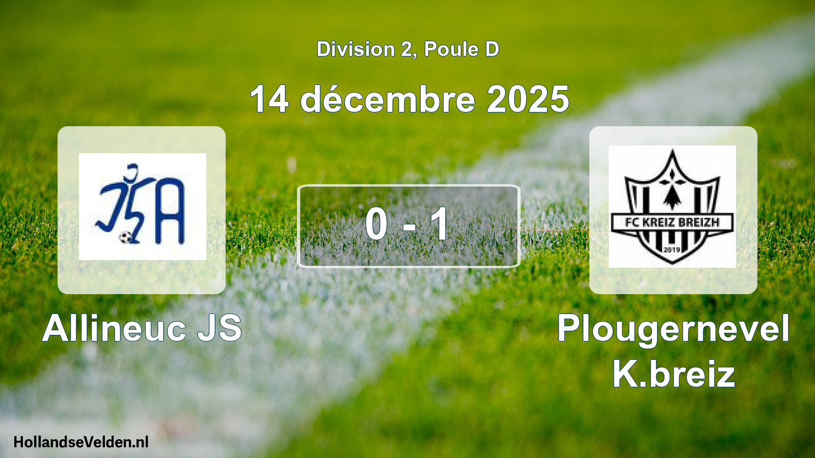Gespeelde wedstrijd: Allineuc JS - Plougernevel K.breiz 0 - 1 (14 december 2025)