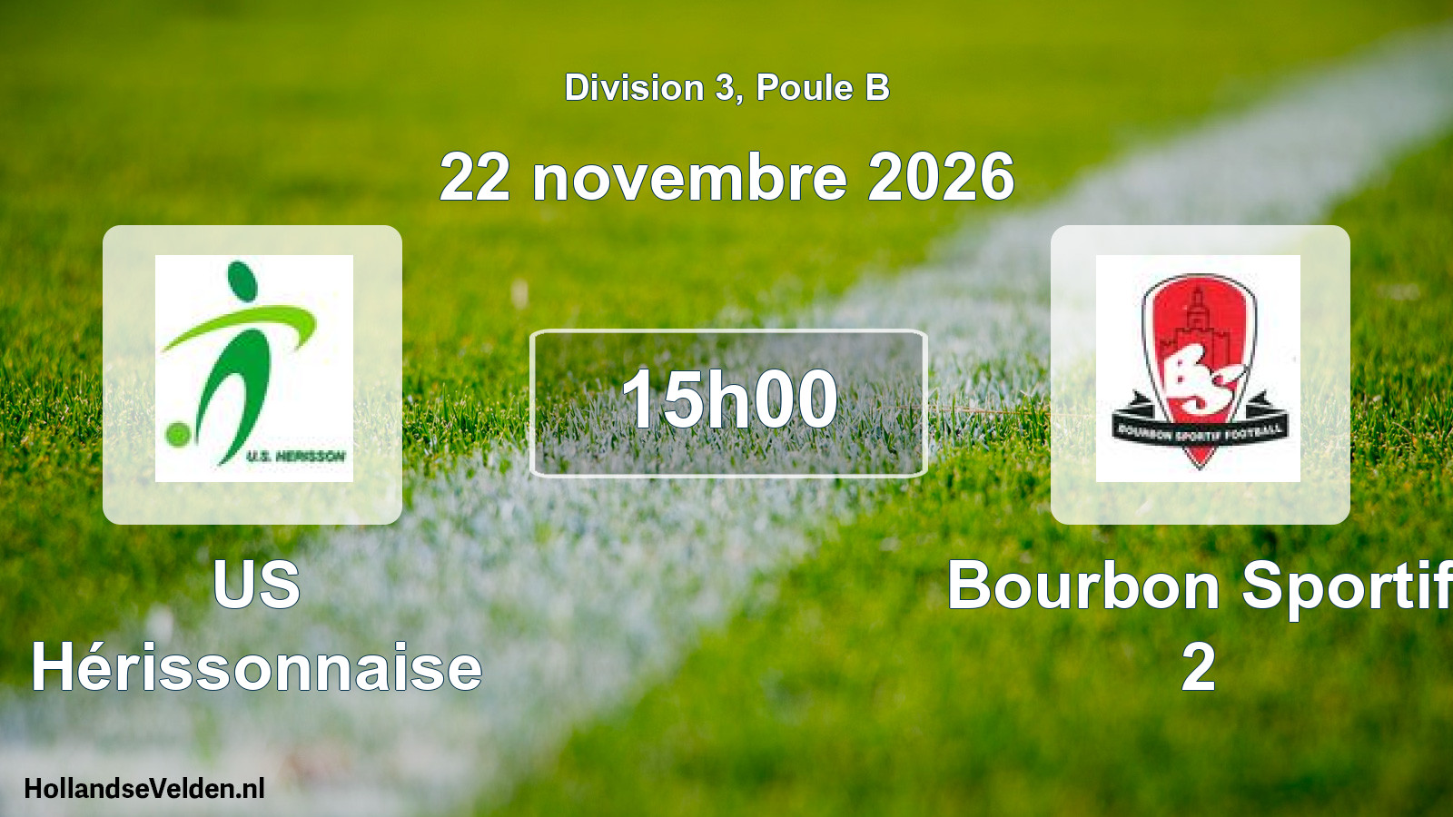 Match programmé: US Hérissonnaise - Bourbon Sportif 2 (22 novembre 2026)