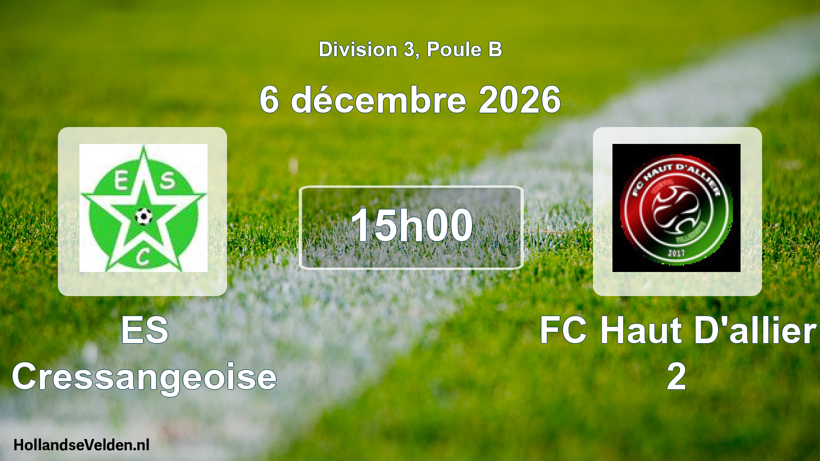 Match programmé: ES Cressangeoise - FC Haut D'allier 2 (6 décembre 2026)