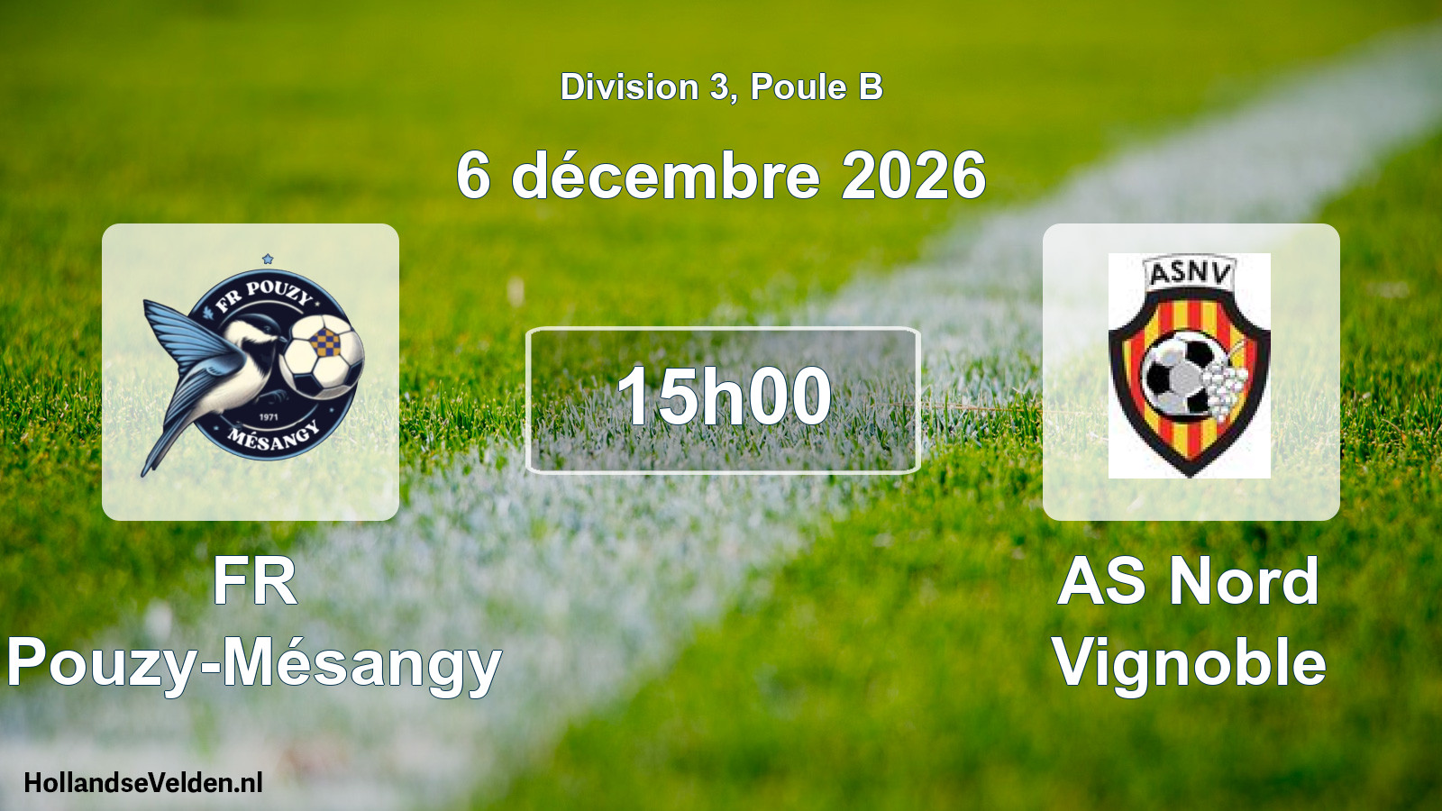 Match programmé: FR Pouzy-Mésangy - AS Nord Vignoble (6 décembre 2026)
