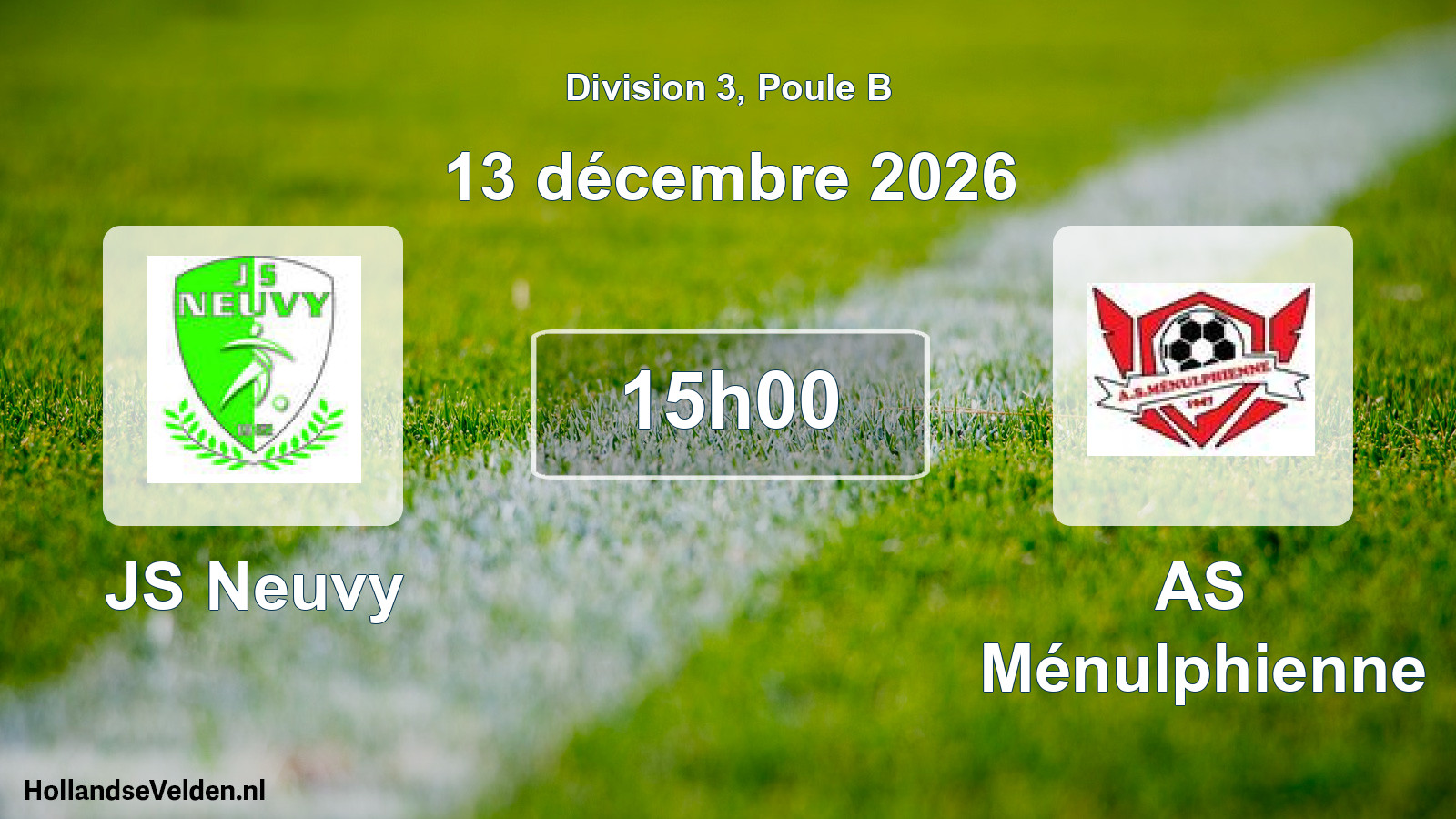 Match programmé: JS Neuvy - AS Ménulphienne (13 décembre 2026)