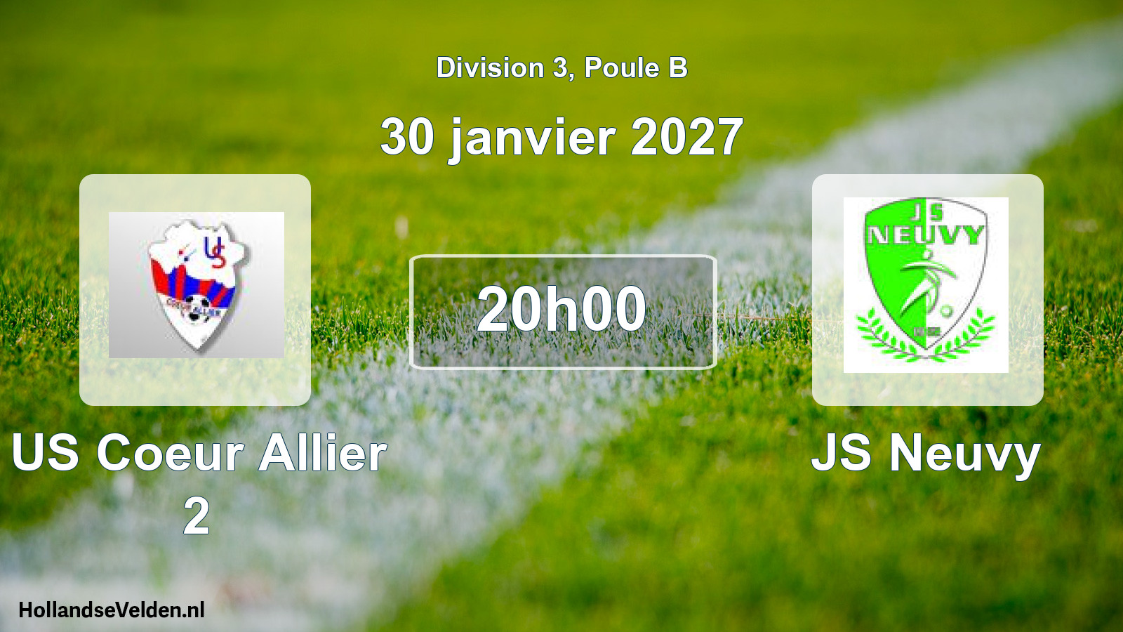 Match programmé: US Coeur Allier 2 - JS Neuvy (30 janvier 2027)