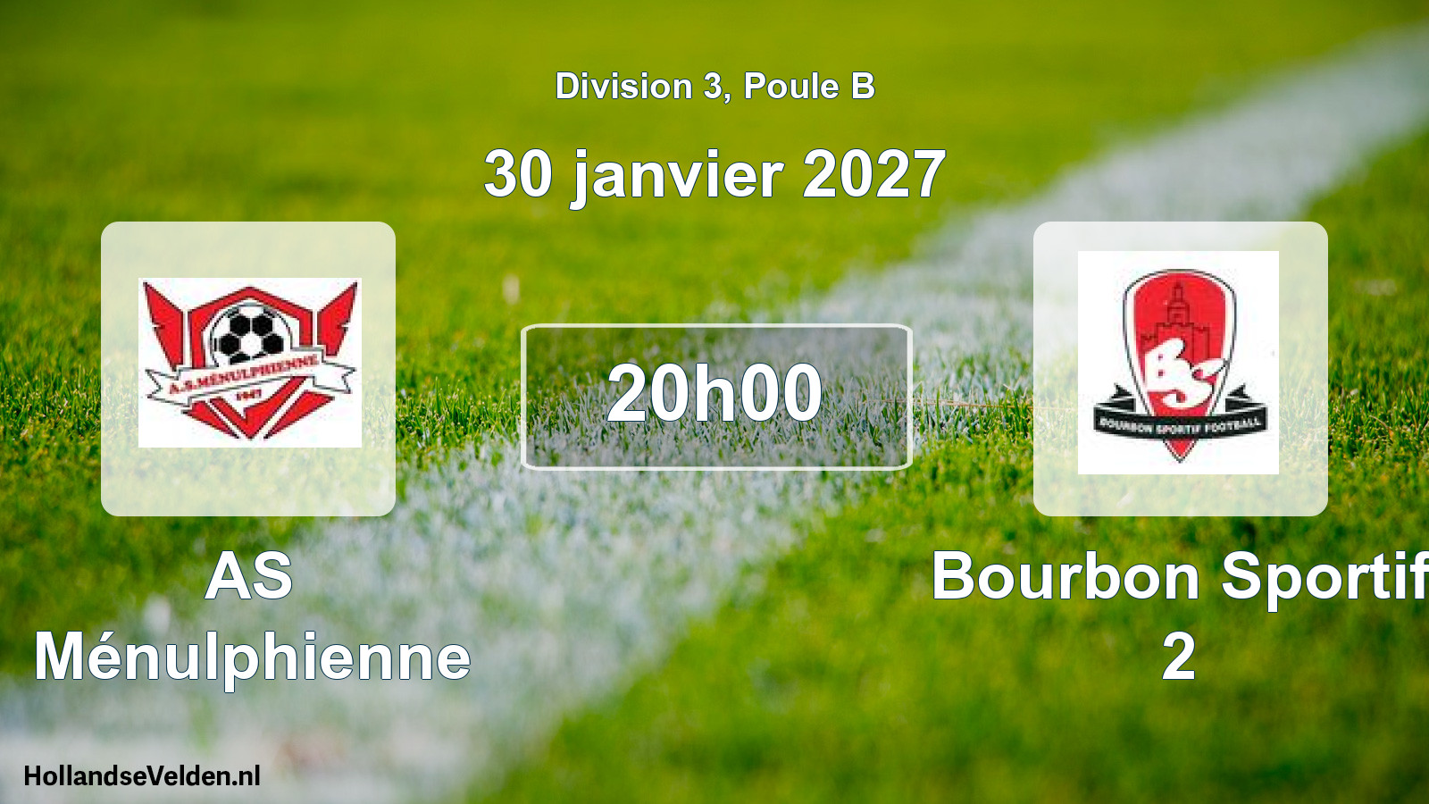 Match programmé: AS Ménulphienne - Bourbon Sportif 2 (30 janvier 2027)