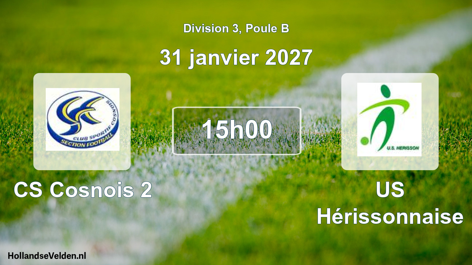 Match programmé: CS Cosnois 2 - US Hérissonnaise (31 janvier 2027)