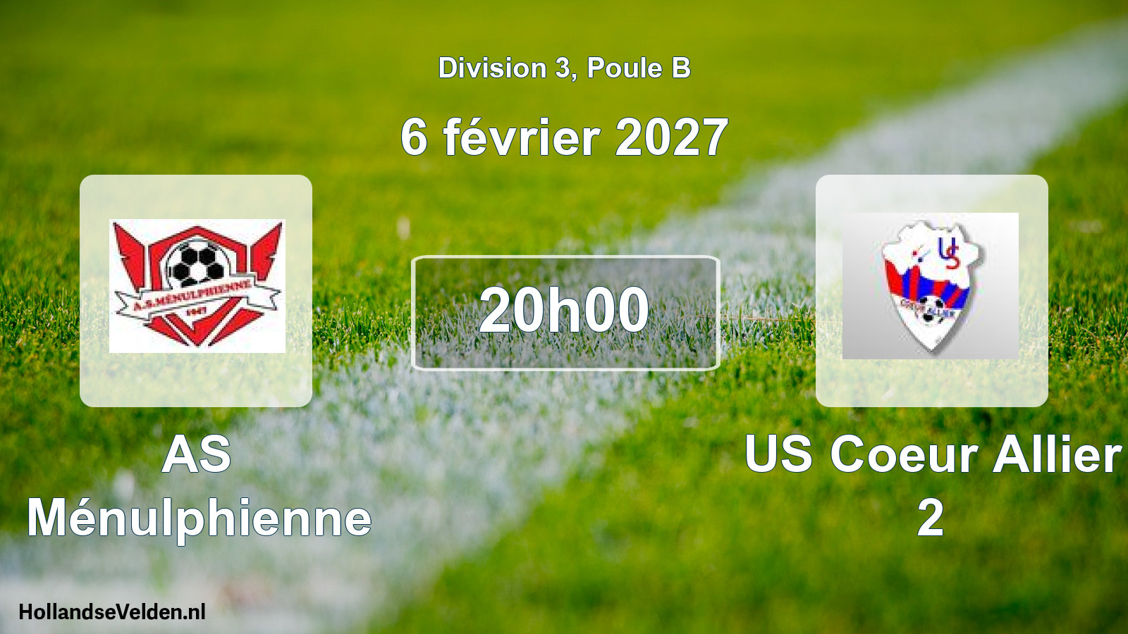 Match programmé: AS Ménulphienne - US Coeur Allier 2 (6 février 2027)