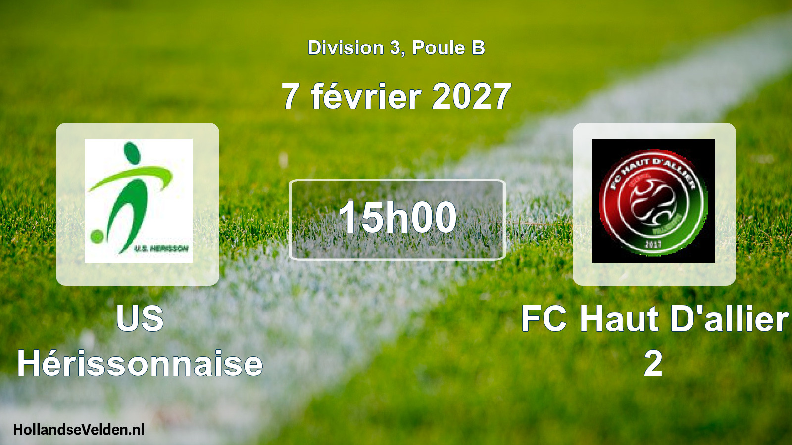 Match programmé: US Hérissonnaise - FC Haut D'allier 2 (7 février 2027)