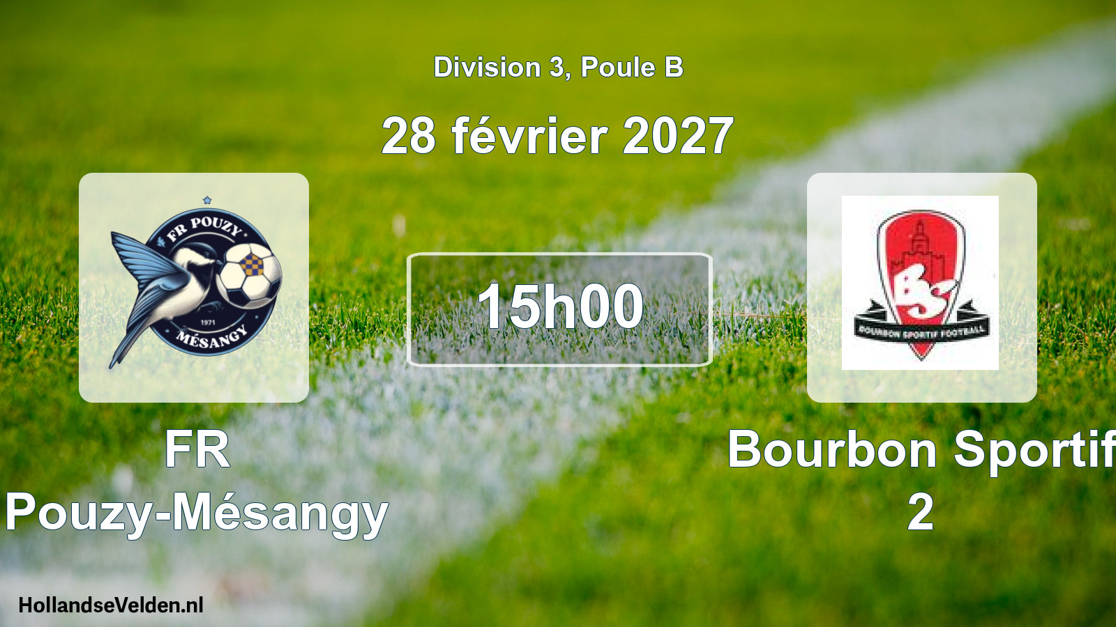 Match programmé: FR Pouzy-Mésangy - Bourbon Sportif 2 (28 février 2027)