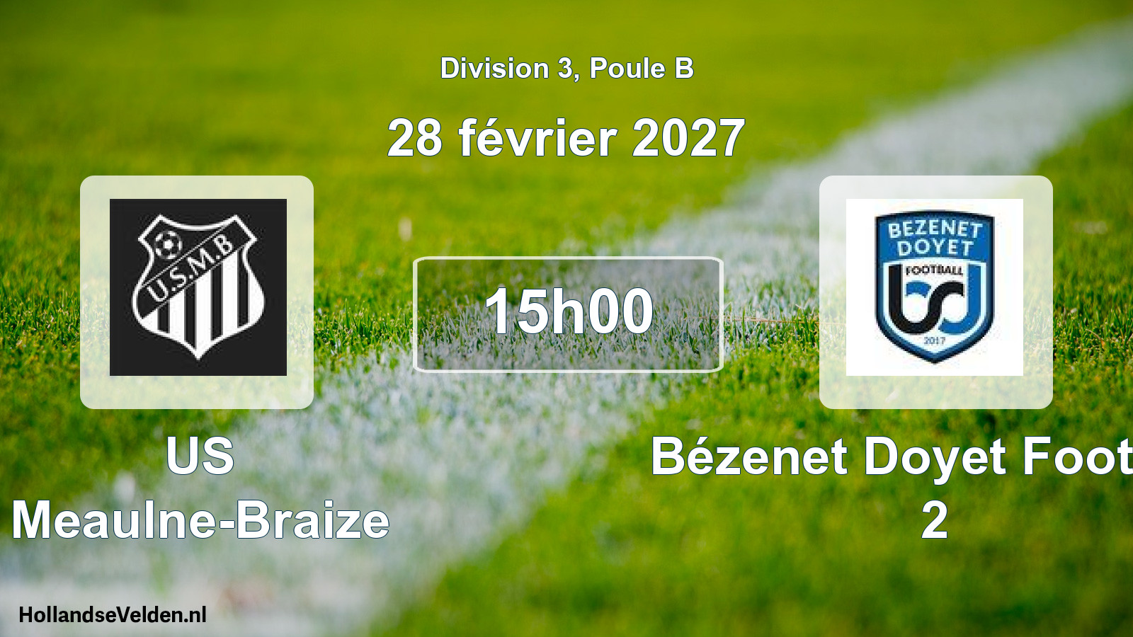 Match programmé: US Meaulne-Braize - Bézenet Doyet Football 2 (28 février 2027)