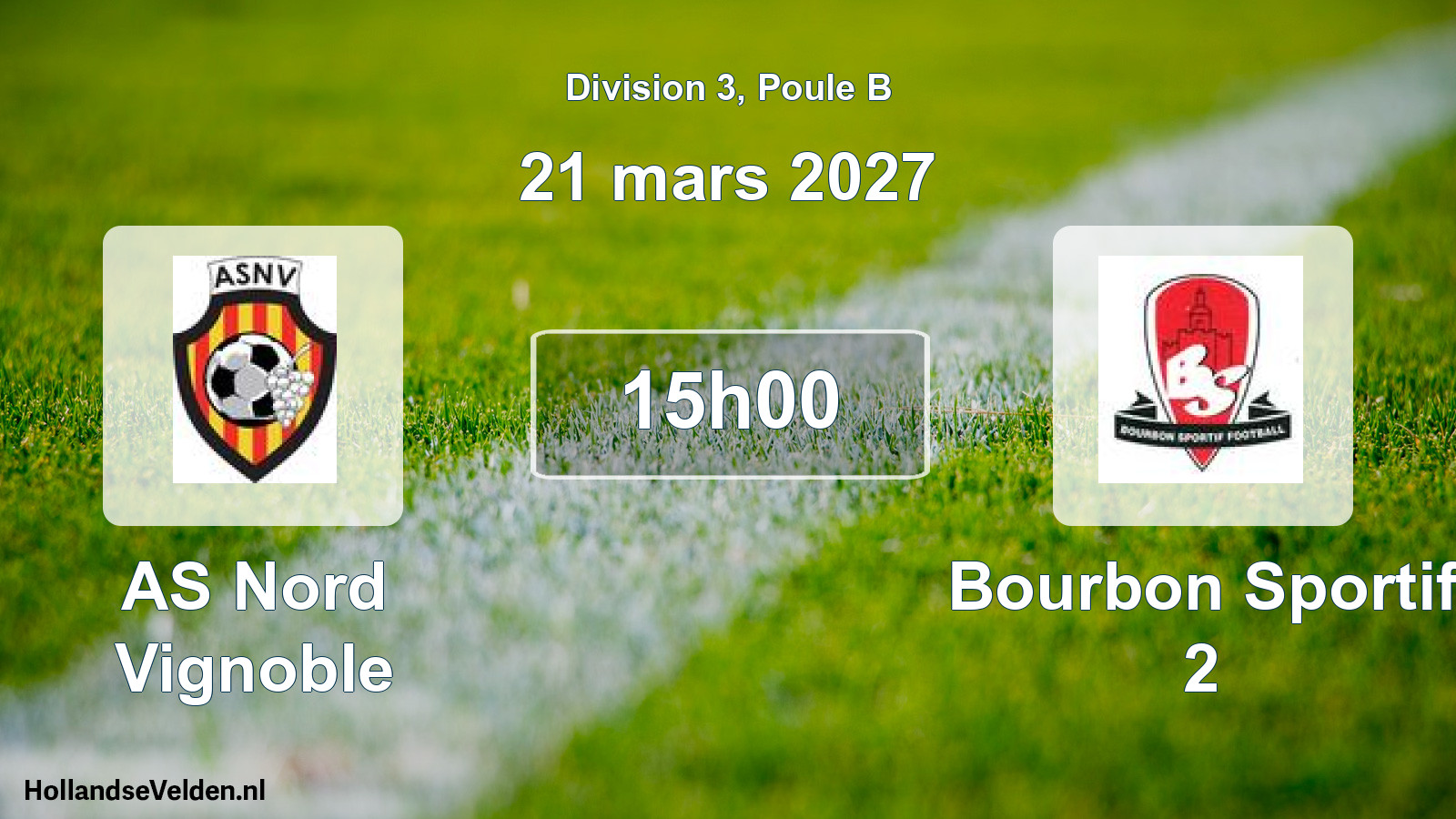 Match programmé: AS Nord Vignoble - Bourbon Sportif 2 (21 mars 2027)