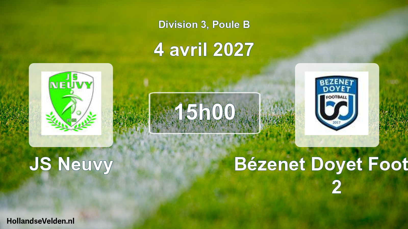 Match programmé: JS Neuvy - Bézenet Doyet Football 2 (4 avril 2027)