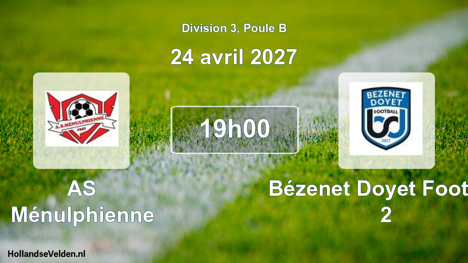 Match programmé: AS Ménulphienne - Bézenet Doyet Football 2 (24 avril 2027)