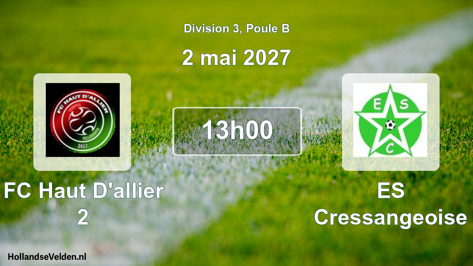Match programmé: FC Haut D'allier 2 - ES Cressangeoise (2 mai 2027)