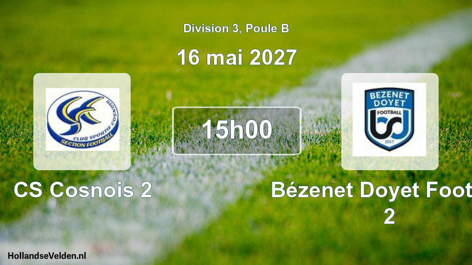 Match programmé: CS Cosnois 2 - Bézenet Doyet Football 2 (16 mai 2027)