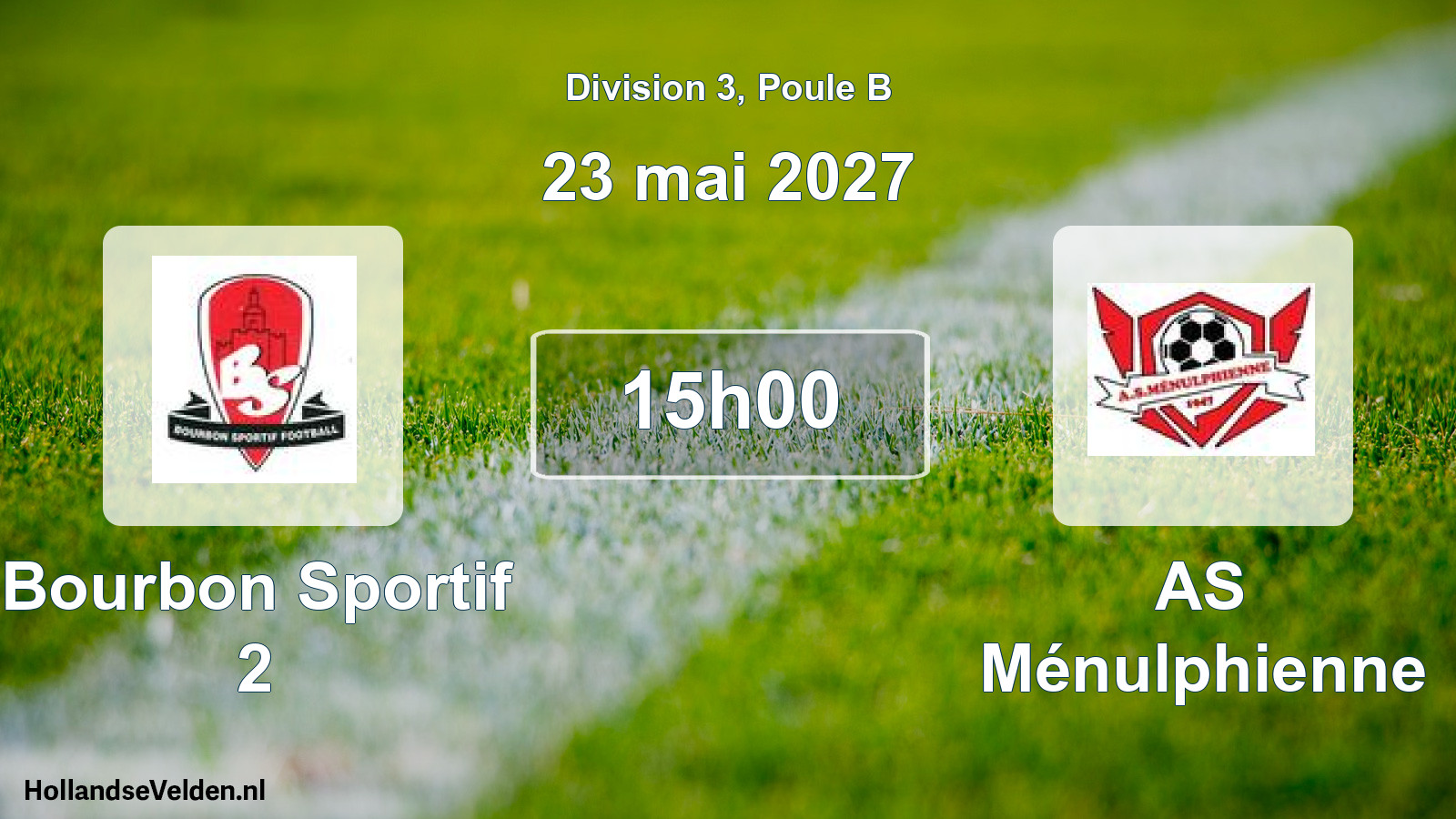 Match programmé: Bourbon Sportif 2 - AS Ménulphienne (23 mai 2027)