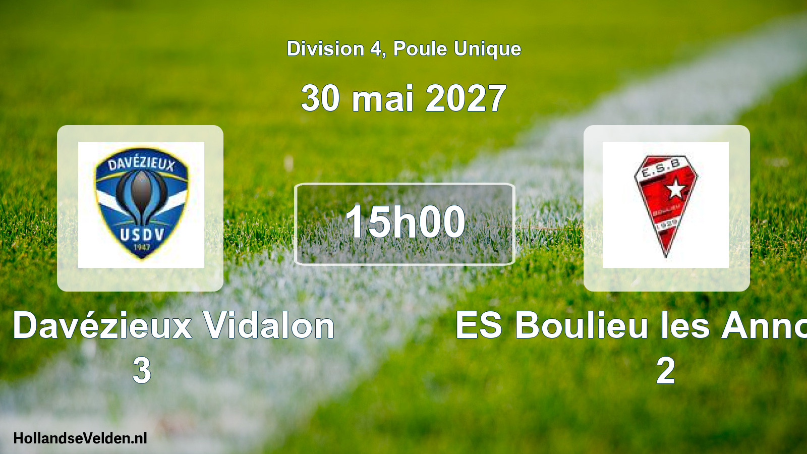 Match programmé: US Davézieux Vidalon 3 - ES Boulieu les Annonay 2 (30 mai 2027)