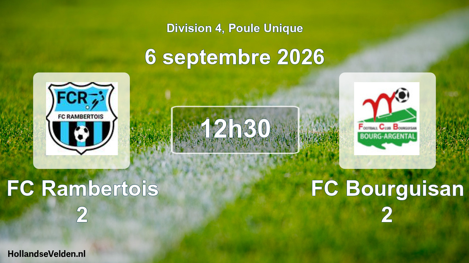 Scheduled Match: FC Rambertois 2 - FC Bourguisan 2 (6 September 2026)