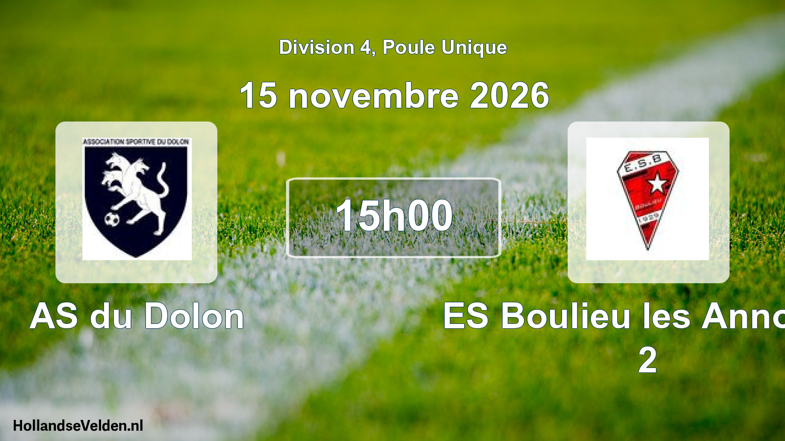 Scheduled Match: AS du Dolon - ES Boulieu les Annonay 2 (15 November 2026)
