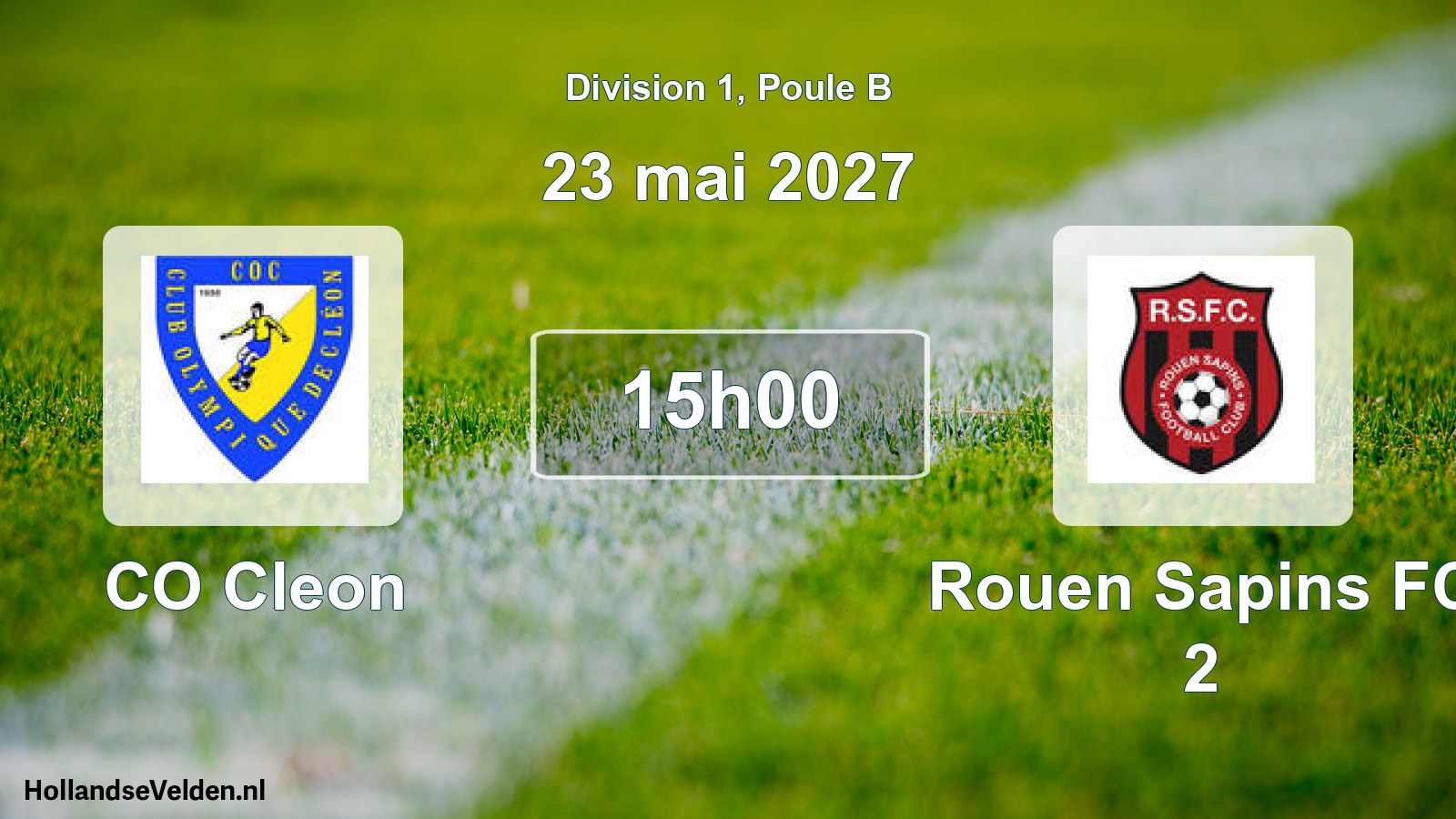 Match programmé: CO Cleon - Rouen Sapins FC 2 (23 mai 2027)
