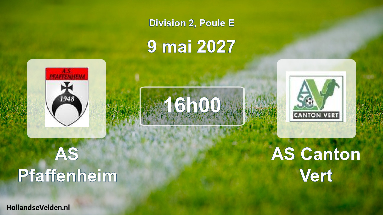 Match programmé: AS Pfaffenheim - AS Canton Vert (9 mai 2027)