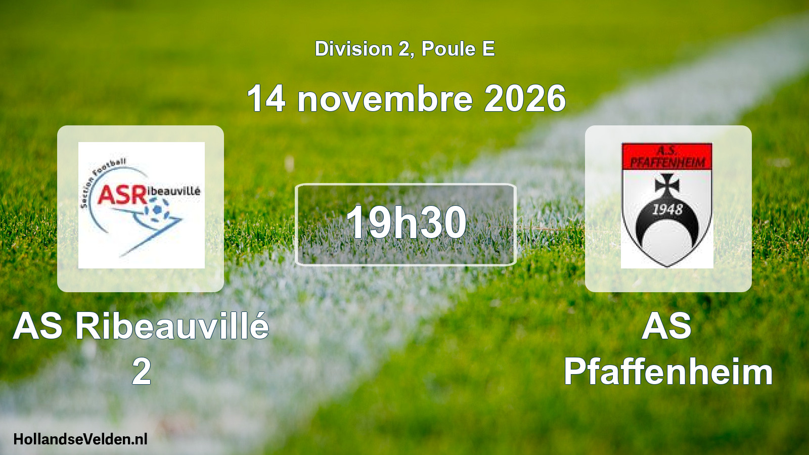 Geplande wedstrijd: AS Ribeauvillé 2 - AS Pfaffenheim (14 november 2026)