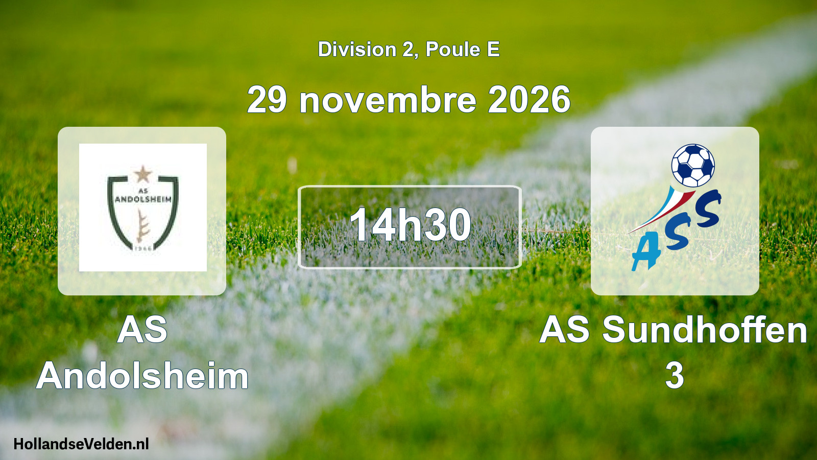 Match programmé: AS Andolsheim - AS Sundhoffen 3 (29 novembre 2026)