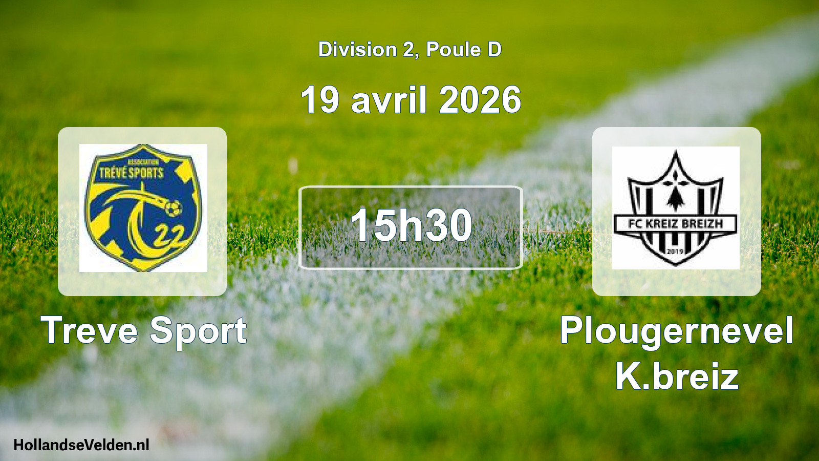 Geplande wedstrijd: Treve Sport - Plougernevel K.breiz (19 april 2026)