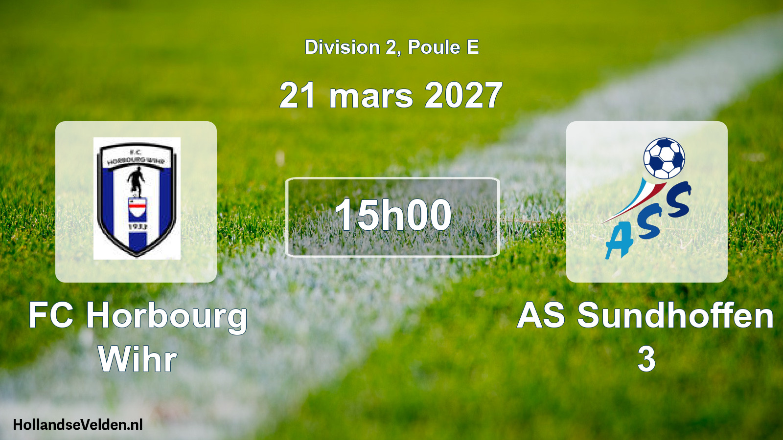 Match programmé: FC Horbourg Wihr - AS Sundhoffen 3 (21 mars 2027)