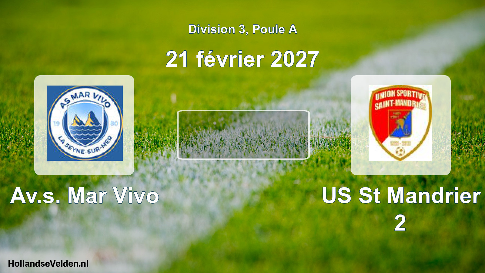 Match programmé: Av.s. Mar Vivo - US St Mandrier 2 (21 février 2027)