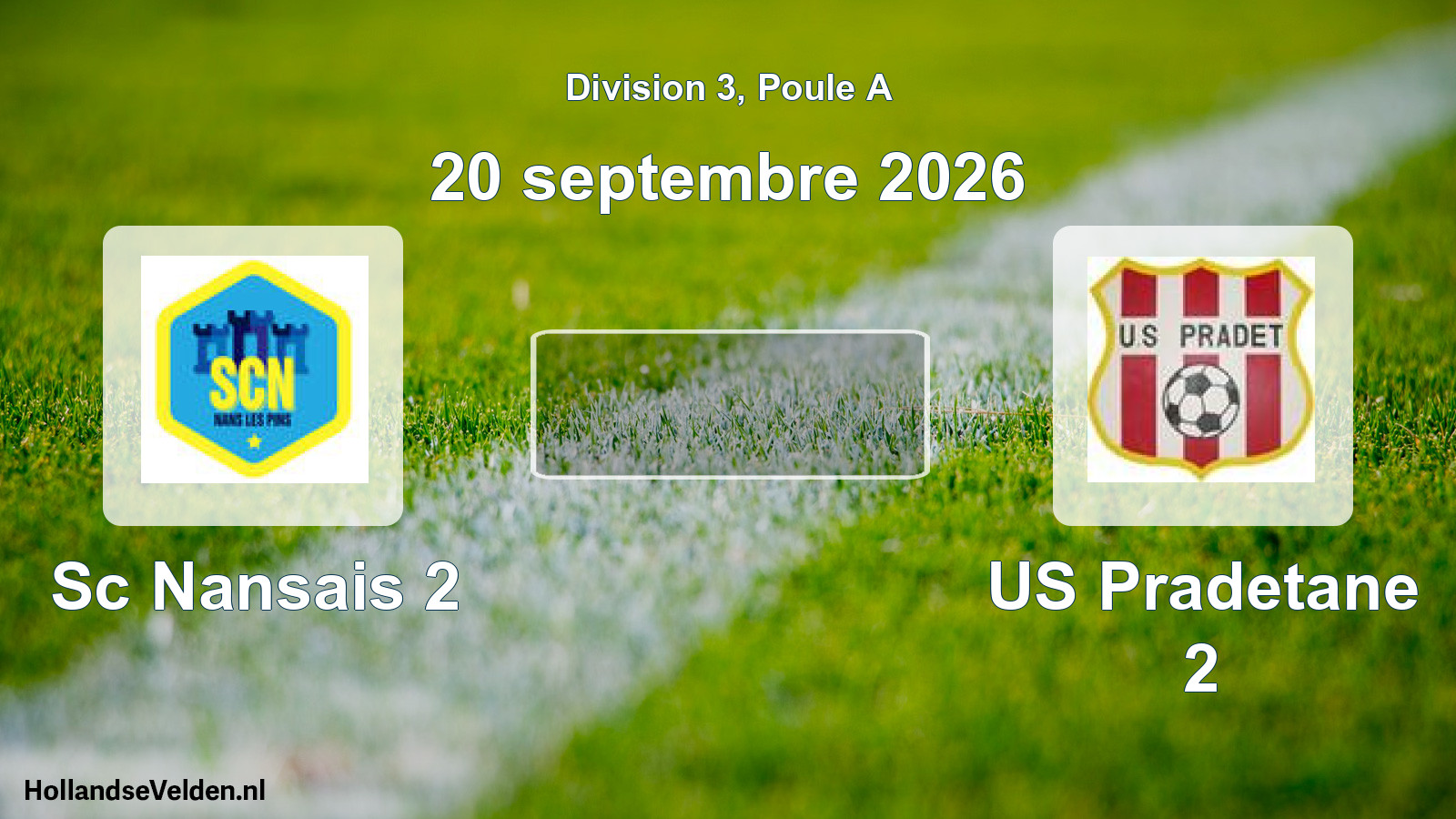 Match programmé: Sc Nansais 2 - US Pradetane 2 (20 septembre 2026)