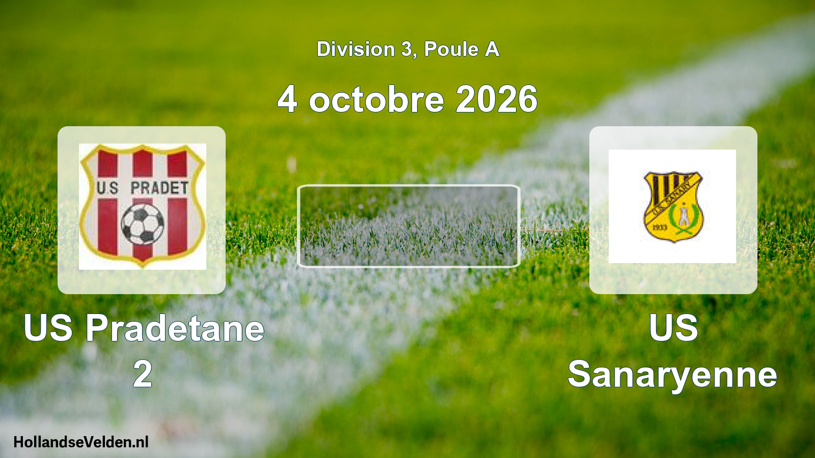 Scheduled Match: US Pradetane 2 - US Sanaryenne (4 October 2026)