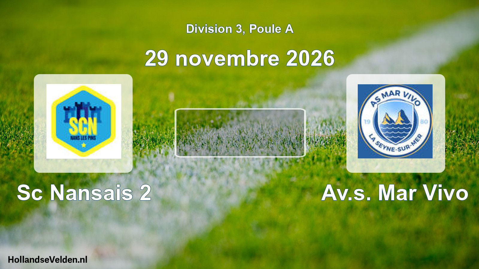 Match programmé: Sc Nansais 2 - Av.s. Mar Vivo (29 novembre 2026)