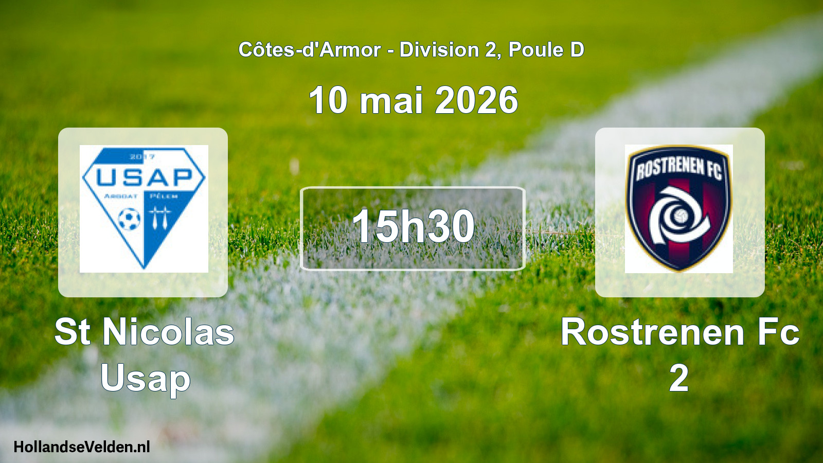Geplande wedstrijd: St Nicolas Usap - Rostrenen Fc 2 (10 mai 2026)