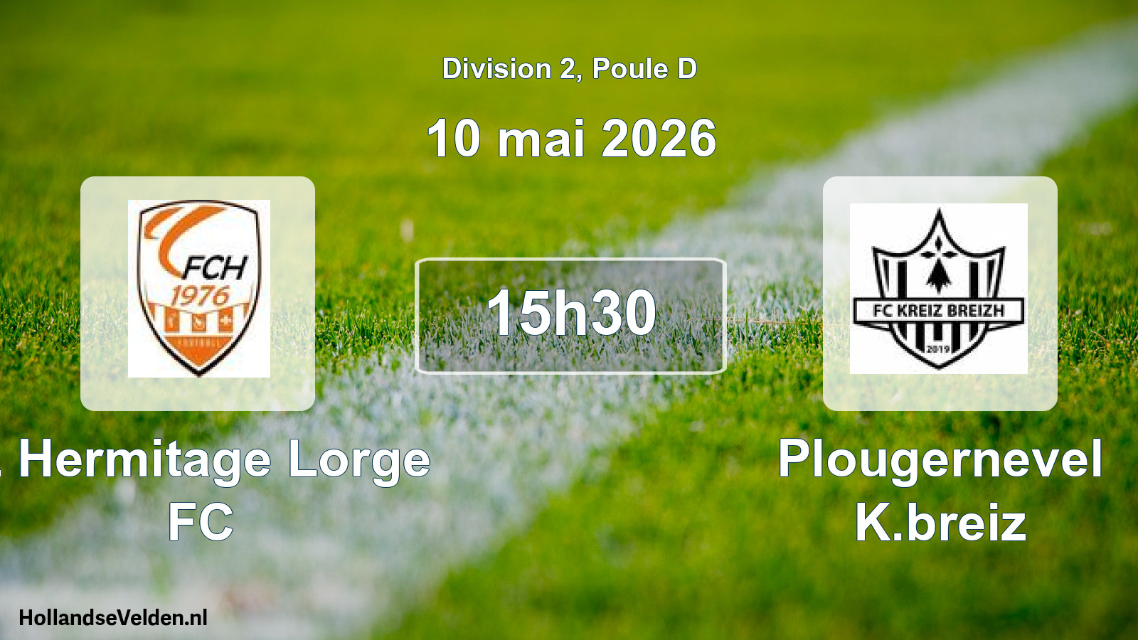Match programmé: L Hermitage Lorge FC - Plougernevel K.breiz (10 mai 2026)